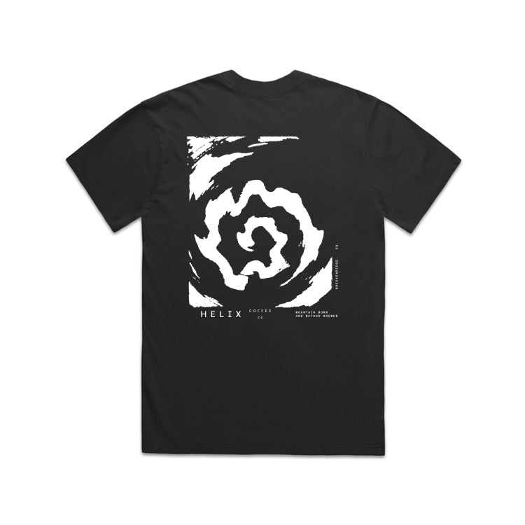Heavy Faded Spiral Tee — Black + White