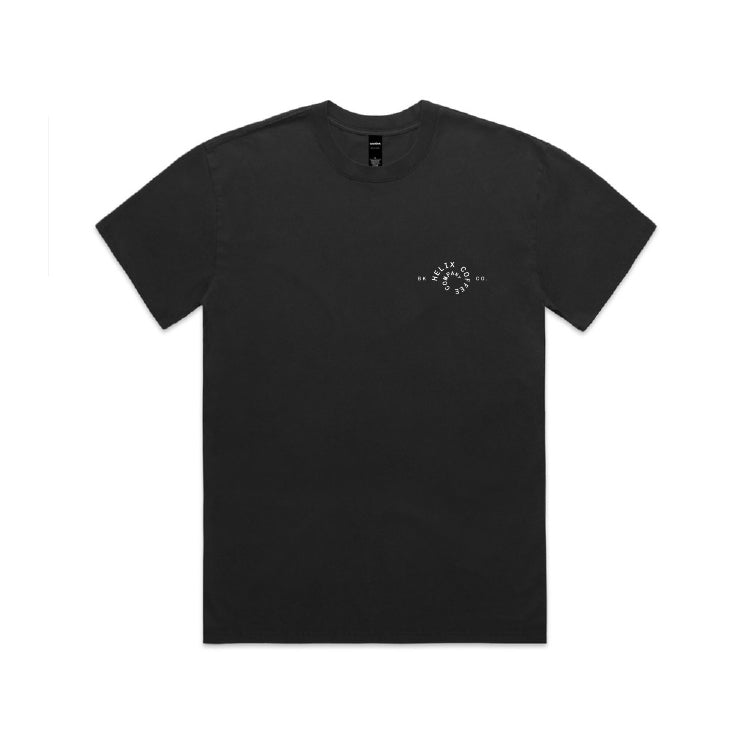 Heavy Faded Spiral Tee — Black + White