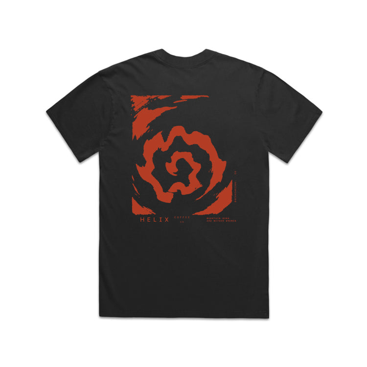 Heavy Faded Spiral Tee — Black + Clay